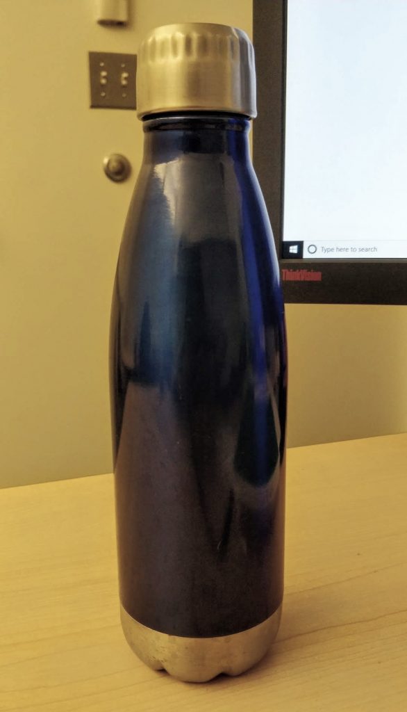 16oz blue metallic watter bottle