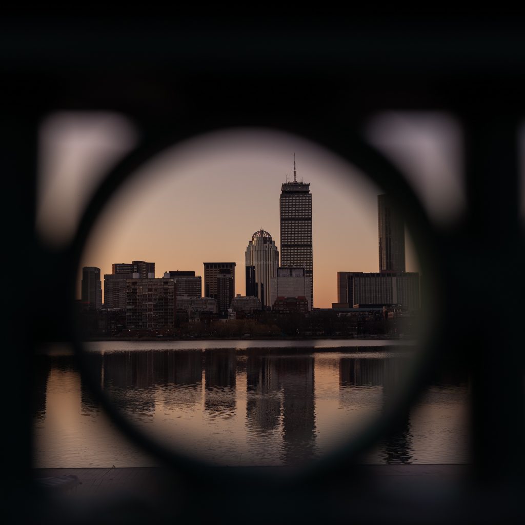 The Prudential building at dawn