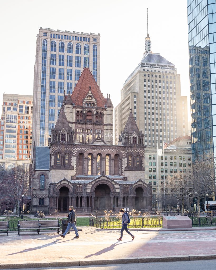 View of Trinity Church - Copley Square, Instagrammable place in Boston