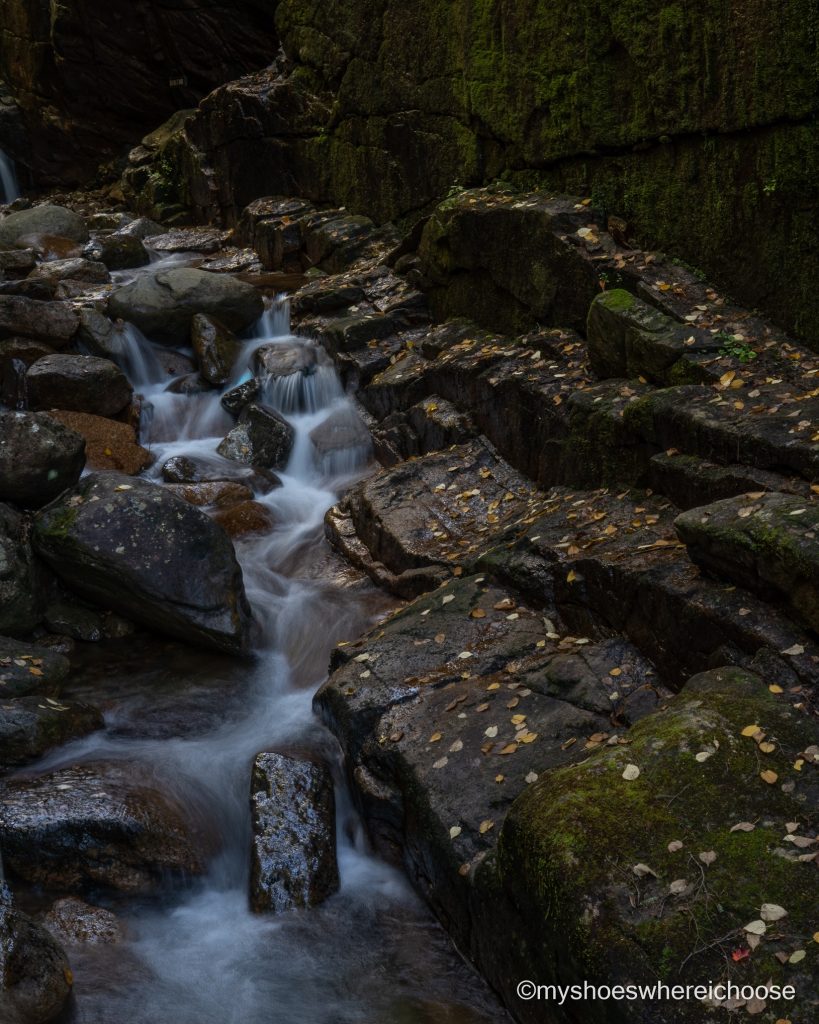 One of many falling water displays at Flume Gorge Franconia New Hampshire