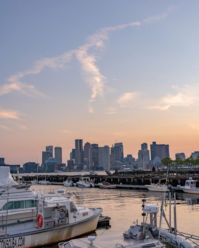 Boston skyline view from East Boston